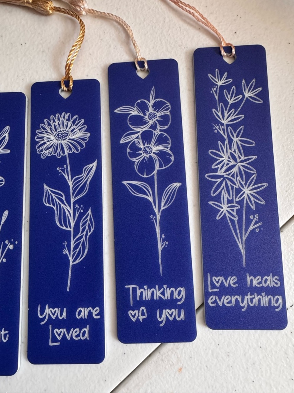 3 Hand crafted by me Engraved Bookmarks choice of lavender, blue, or red. - Picture 5 of 6